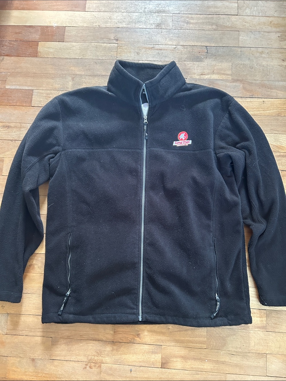 Men’s Black Full-Zip Fleece Jacket with Long Trail Brewing logo